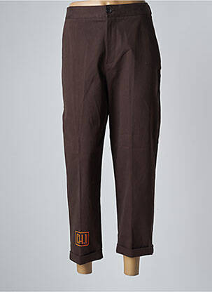 Pantalon droit coupe carotte marron TRUE NYC femme