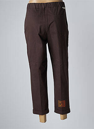 Pantalon droit coupe carotte marron TRUE NYC femme