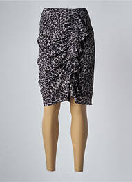 Jupe courte fermeture zippée au dos gris MASSCOB femme