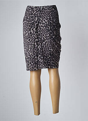 Jupe courte fermeture zippée au dos gris MASSCOB femme