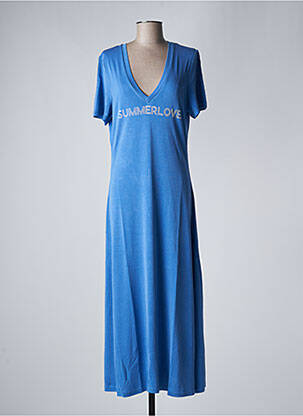 Robe longue manches courtes manches courtes bleu RUE MAZARINE femme