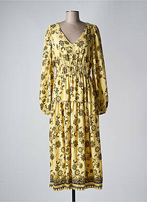 Robe longue manches longues manches longues jaune B.YOUNG femme