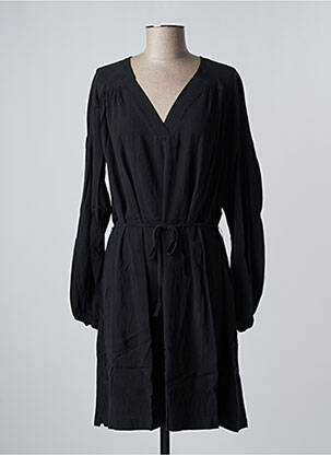 Robe mi-longue coupe fluide manches longues noir RUE MAZARINE femme