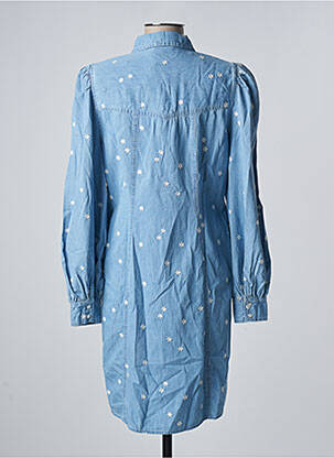 Robe mi-longue imprimé fleurs manches longues bleu B.YOUNG femme