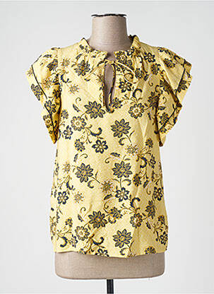 Blouse tissage popeline manches courtes jaune B.YOUNG femme