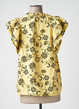 Blouse tissage popeline manches courtes jaune B.YOUNG femme
