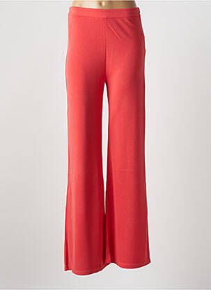 Pantalon large fermeture zip latéral taille haute rouge RUE MAZARINE femme