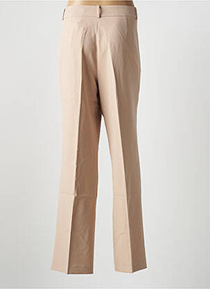 Pantalon large fermeture zippée sous rabat boutonné taille haute beige GEISHA femme