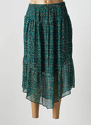 Jupe mi-longue taille haute vert RUE MAZARINE femme