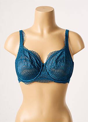 Soutien-gorge effet matière satinée haut soutien-gorge emboitant bleu SIMONE PERELE femme