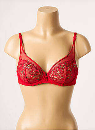 Soutien-gorge effet matière satinée haut soutien-gorge emboitant rouge SIMONE PERELE femme