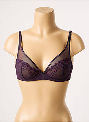 Soutien-gorge effet matière satinée haut soutien-gorge emboitant violet SIMONE PERELE femme