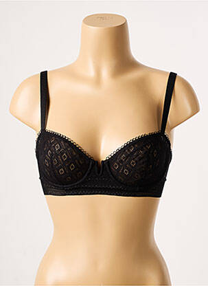 Soutien-gorge effet matière satinée haut soutien-gorge balconnet noir SIMONE X SIMONE PÉRÈLE femme