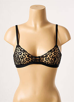 Soutien-gorge effet matière satinée haut triangles noir SIMONE X SIMONE PÉRÈLE femme