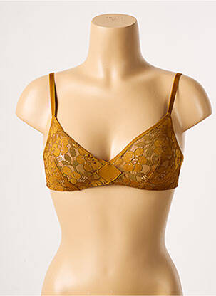 Soutien-gorge effet matière satinée haut triangles jaune SIMONE PERELE femme