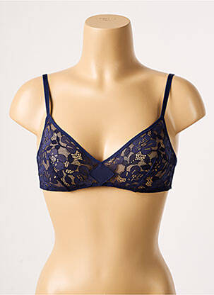 Soutien-gorge effet matière satinée haut triangles bleu SIMONE PERELE femme