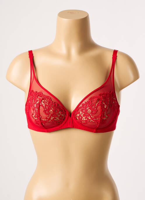 Soutien-gorge effet matière satinée haut soutien-gorge emboitant rouge SIMONE PERELE femme