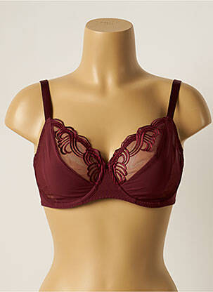 Soutien-gorge effet matière satinée haut soutien-gorge emboitant rouge SIMONE PERELE femme