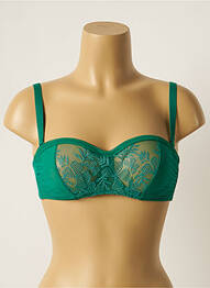 Soutien-gorge effet matière satinée haut bandeau vert SIMONE PERELE femme