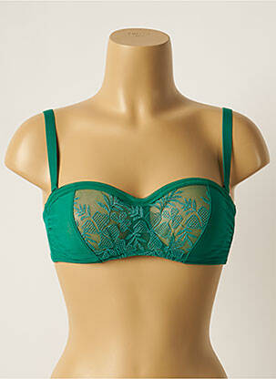 Soutien-gorge effet matière satinée haut bandeau vert SIMONE PERELE femme