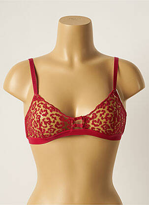 Soutien-gorge effet matière satinée haut soutien-gorge emboitant rouge SIMONE PERELE femme