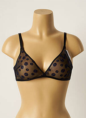 Soutien-gorge effet matière satinée haut triangles noir SIMONE PERELE femme