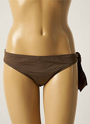 Bas de maillot de bain effet matière satinée culotte vert AUBADE femme