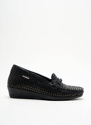 Mocassins tissage satiné talon plat jusqu'à 3cm noir MOBILS femme