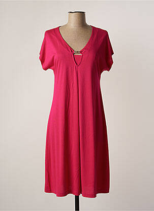 Robe mi-longue manches courtes manches courtes rose CANAT femme