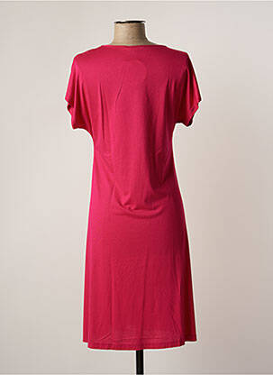 Robe mi-longue manches courtes manches courtes rose CANAT femme