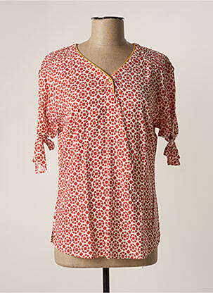 Blouse manches courtes manches courtes orange FELINO femme