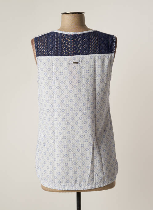 Top coupe fluide sans manche bleu FELINO femme