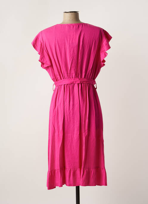 Robe mi-longue rose QUATRE VINGT JOURS pour femme