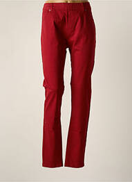 Pantalon slim taille élastique rouge GEVANA femme
