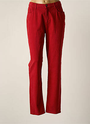 Pantalon slim tissage popeline rouge GUY DUBOUIS femme