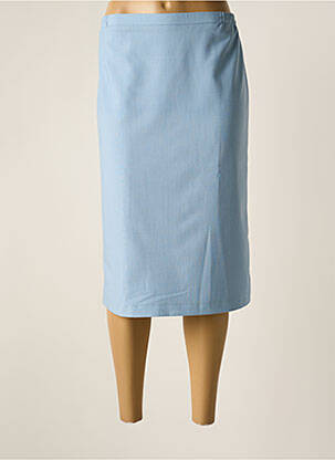 Jupe mi-longue coupe droite bleu GUY DUBOUIS femme