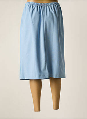 Jupe mi-longue coupe droite bleu GUY DUBOUIS femme