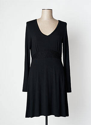 Robe mi-longue manches longues manches longues noir SURKANA femme