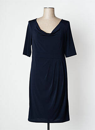 Robe mi-longue manches courtes manches courtes bleu EVALINKA femme