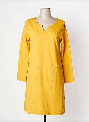 Robe courte manches longues manches longues jaune MALOKA femme