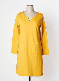 Robe courte manches longues manches longues jaune MALOKA femme