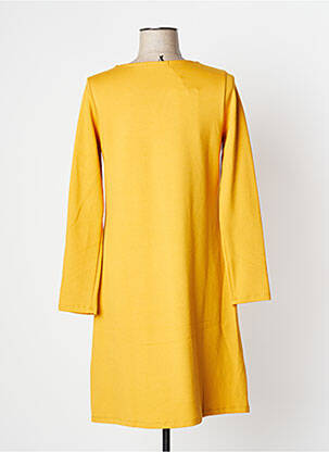 Robe courte manches longues manches longues jaune MALOKA femme