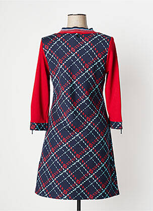 Robe mi-longue manches 3/4 manches 3/4 rouge MALOKA femme