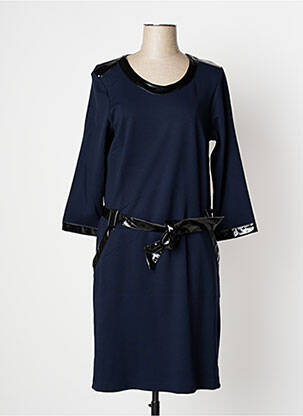 Robe mi-longue manches longues manches longues bleu PAUL BRIAL femme