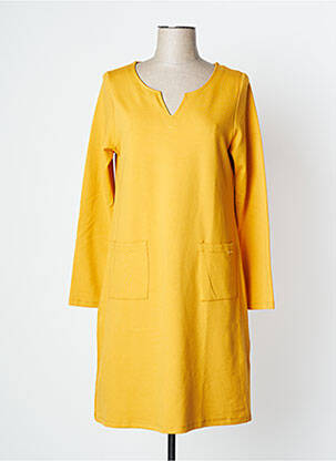 Robe courte manches longues manches longues jaune MALOKA femme