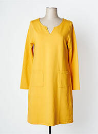 Robe courte manches longues manches longues jaune MALOKA femme