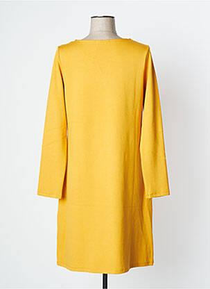 Robe courte manches longues manches longues jaune MALOKA femme