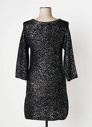 Robe courte manches 3/4 manches 3/4 noir AKELA KEY femme
