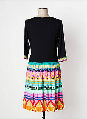 Robe mi-longue manches 3/4 manches 3/4 noir PAUL BRIAL femme