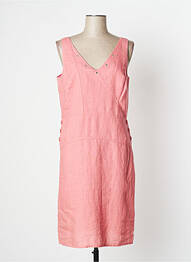 Robe mi-longue tissage crêpe sans manche rose MAE MAHE femme